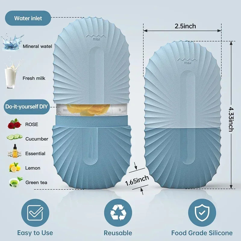 Facial massager 1PCS Ice Face Roller Ice Cube Beauty Massage Silicone Ice Mold For Eye Puffiness Ice Facial Roller Shrink Pores