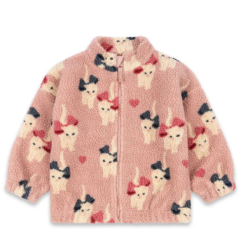 Konges Slojd Winter Baby Girls Lambswool Jackets Kids Clothes Girls Cartoon Kitten Swan Beetle Outerwear Boys Striped Coats 1-9Y