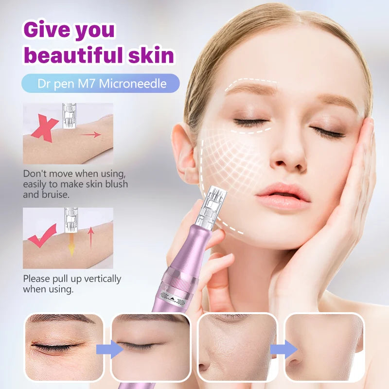 Authentic Dr. Pen Ultima M7 10 Pcs Needles Multi-function Facial Mesotherapy Micro Skin Wireless Electric Derma Beauty Device