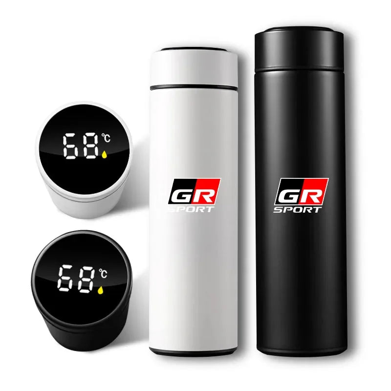 500ml Stainless Steel Car Emblem Intelligent Temperature Cup Coffee Cup For Toyota GR Sport Gazoo Racing Yaris 86 Corolla Hilux