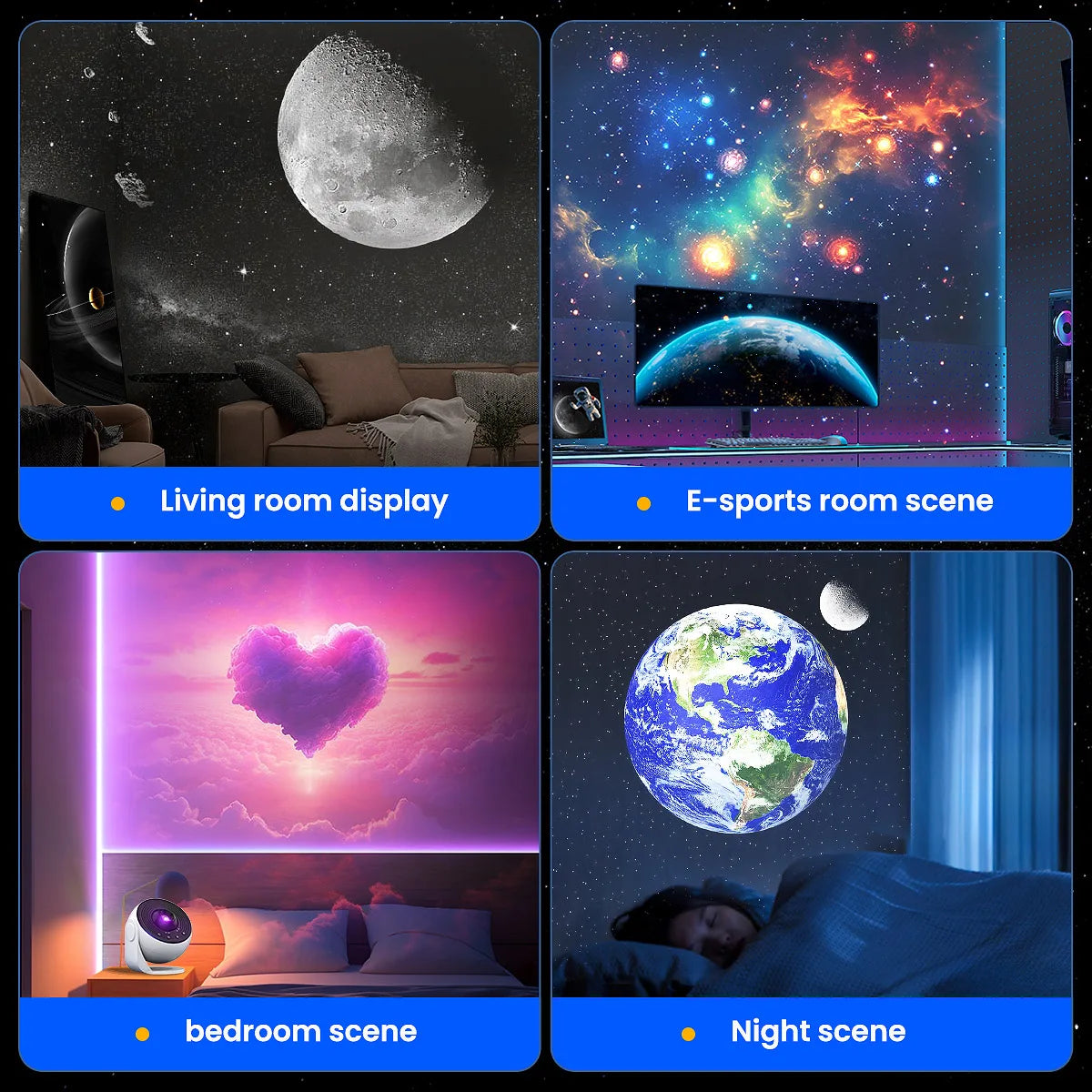 Upgrade 13 in 1 Starry Sky 4K HD Planetarium Galaxy Projector PRO Lamp, Timer, Nebula Night Light for Bedroom Gift, Home Party