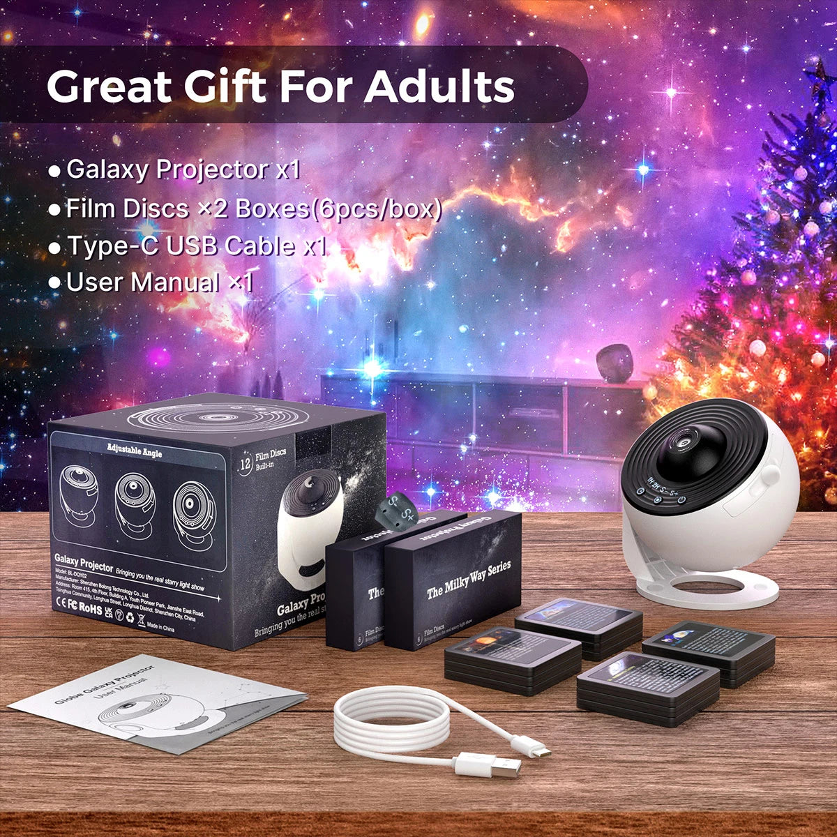 Upgrade 13 in 1 Starry Sky 4K HD Planetarium Galaxy Projector PRO Lamp, Timer, Nebula Night Light for Bedroom Gift, Home Party
