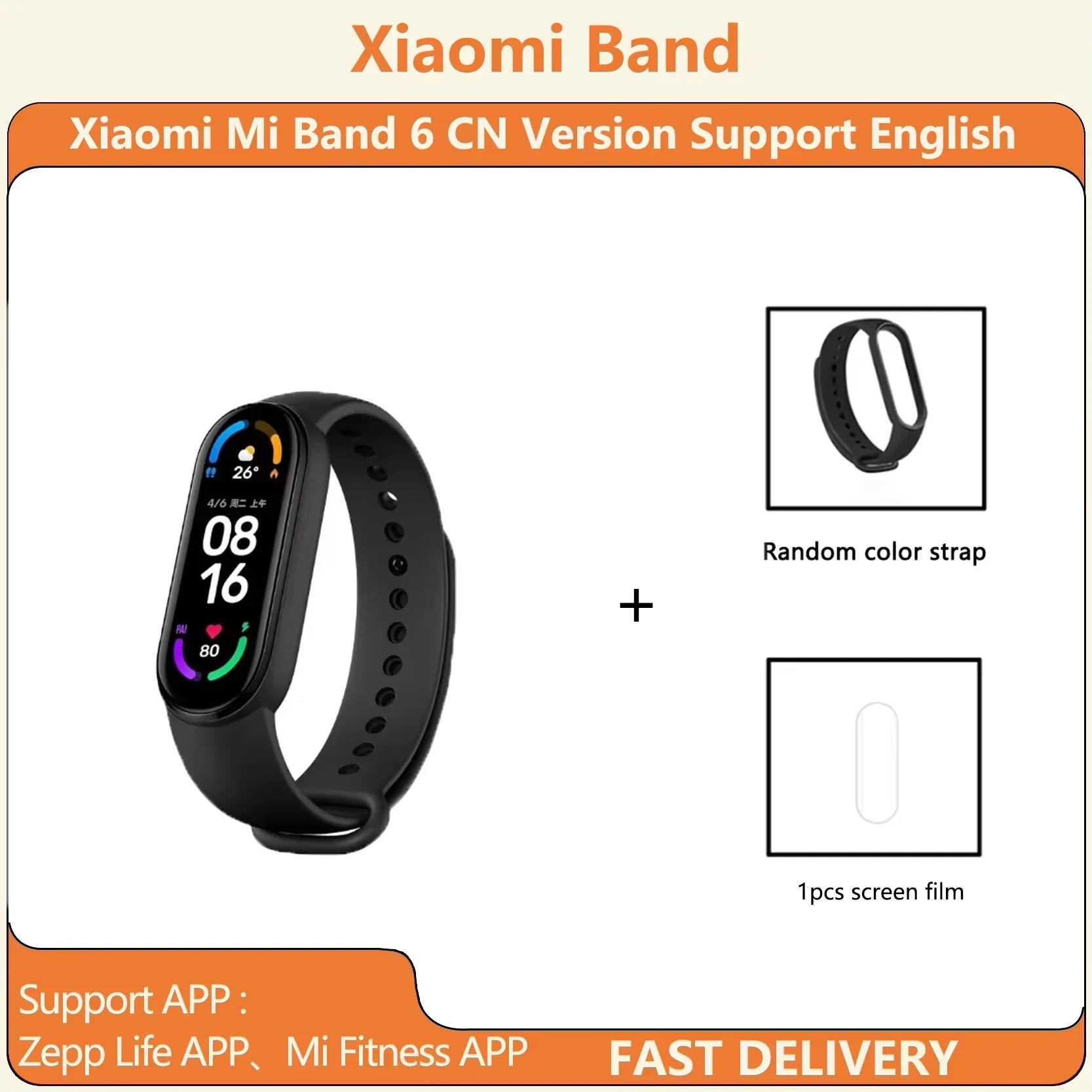 Original Xiaomi Mi Band 6 CN Edition Smart Band Phone Kit Fitness Tracker Bluetooth Smart Heart Rate Monitoring Sports Band