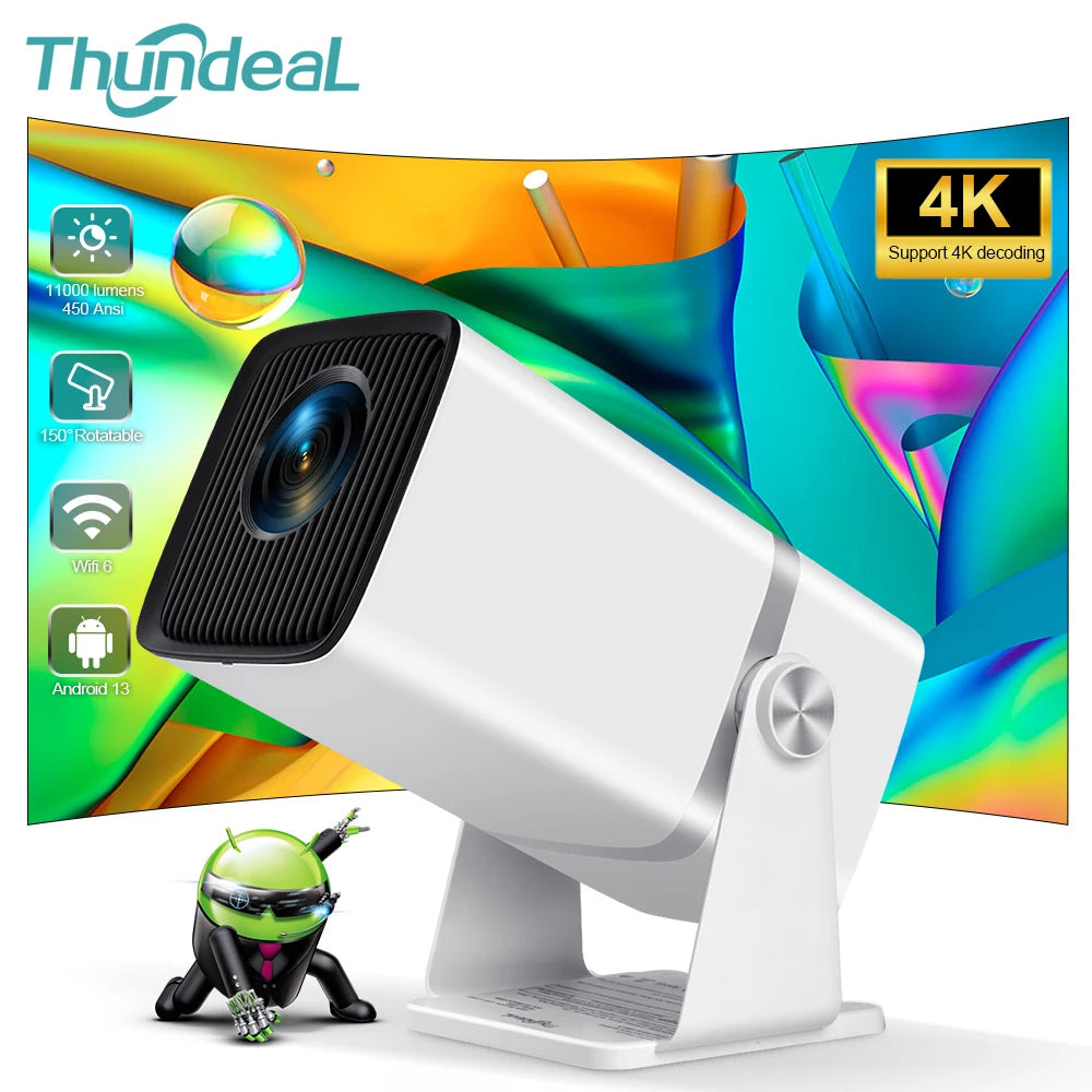 ThundeaL 4K Full HD Projector FHD TD80W Android WiFi 3D Home Theater TD80 Portable Beam Mini Projector Meeting 3D Video PK HY320