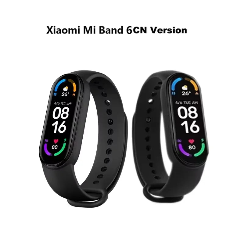 Original Xiaomi Mi Band 6 CN Edition Smart Band Phone Kit Fitness Tracker Bluetooth Smart Heart Rate Monitoring Sports Band